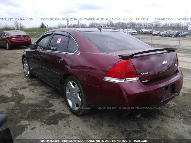 2G1WD58C589214311 - 2008 CHEVROLET IMPALA SUPER SPORT RED photo 3