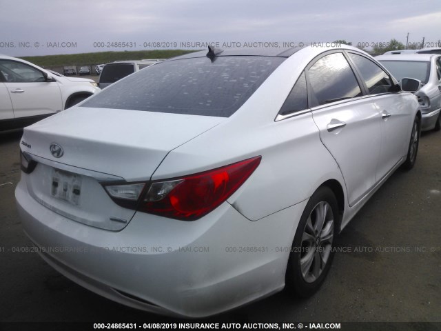 5NPEC4AC4CH360408 - 2012 HYUNDAI SONATA SE/LIMITED WHITE photo 4