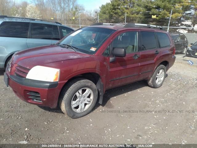 4A4MN21S14E068291 - 2004 MITSUBISHI ENDEAVOR LS MAROON photo 2