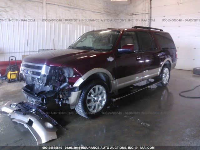 1FMJK1J55CEF59920 - 2012 FORD EXPEDITION EL XLT/EL KING RANCH MAROON photo 2