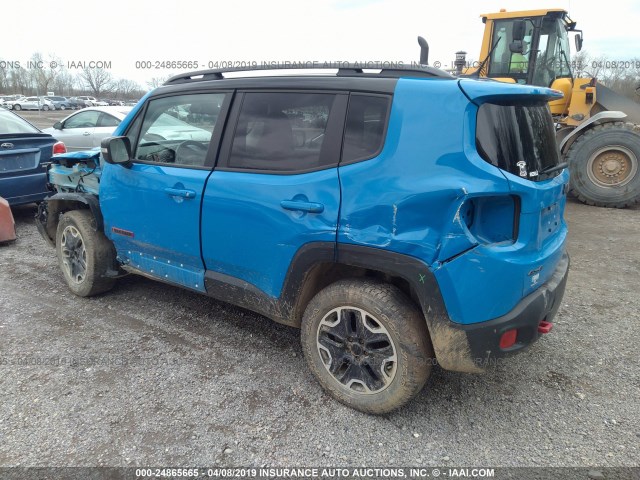 ZACCJBCT0FPB62383 - 2015 JEEP RENEGADE TRAILHAWK BLUE photo 3