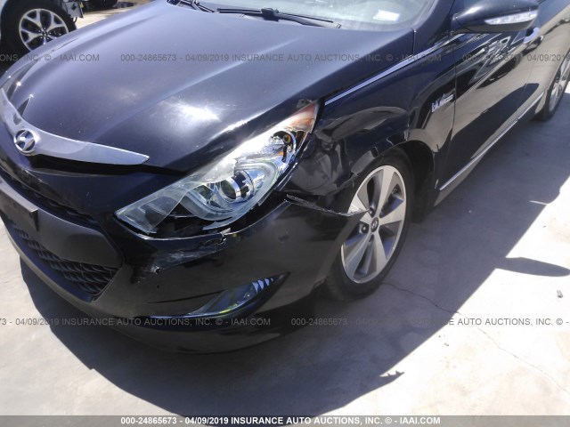 KMHEC4A45BA006875 - 2011 HYUNDAI SONATA HYBRID BLACK photo 6