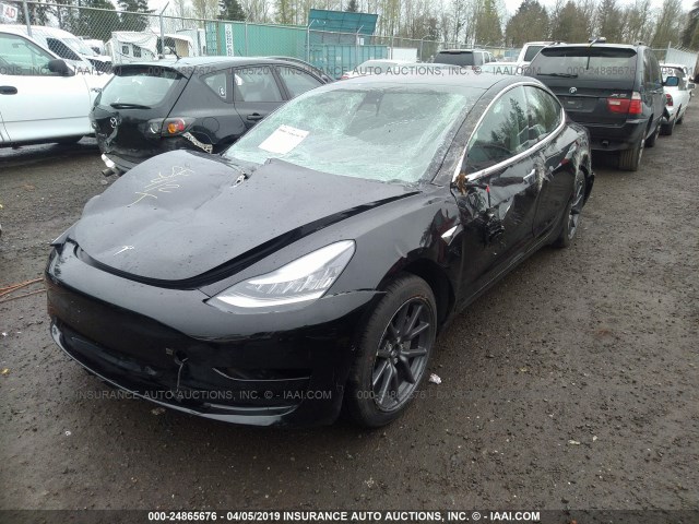 5YJ3E1EA1JF157464 - 2018 TESLA MODEL 3 BLACK photo 2