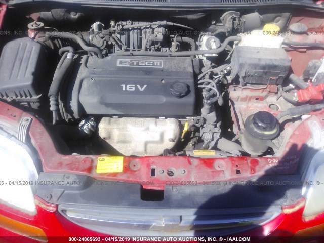 KL1TD52645B409802 - 2005 CHEVROLET AVEO LS RED photo 10