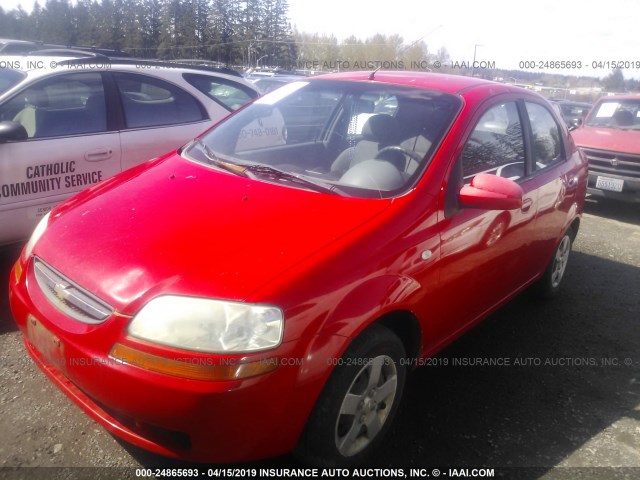 KL1TD52645B409802 - 2005 CHEVROLET AVEO LS RED photo 2