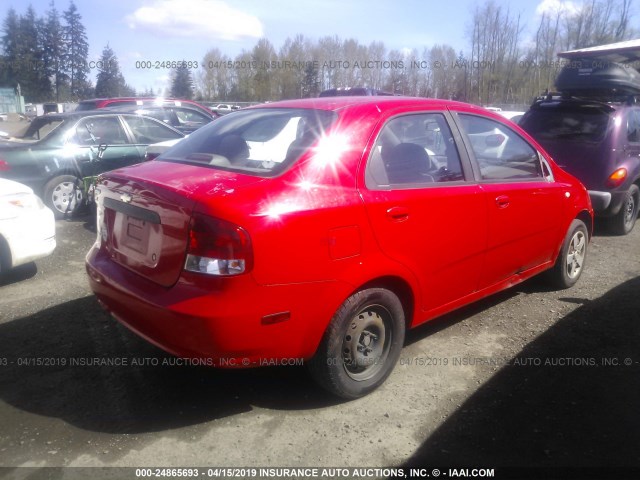 KL1TD52645B409802 - 2005 CHEVROLET AVEO LS RED photo 4