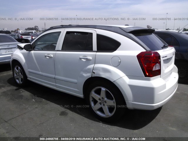 1B3HB78K07D304400 - 2007 DODGE CALIBER R/T WHITE photo 3