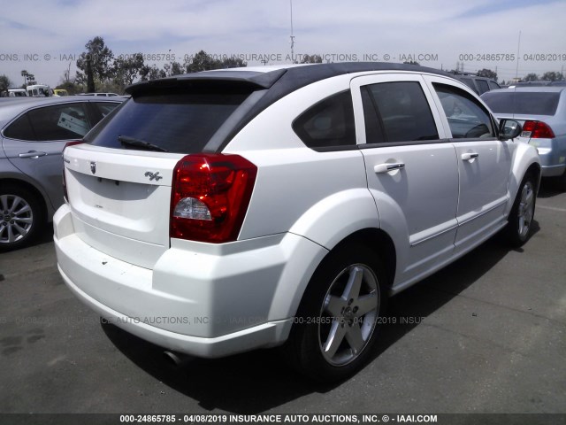 1B3HB78K07D304400 - 2007 DODGE CALIBER R/T WHITE photo 4