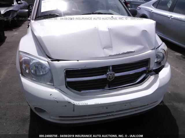 1B3HB78K07D304400 - 2007 DODGE CALIBER R/T WHITE photo 6