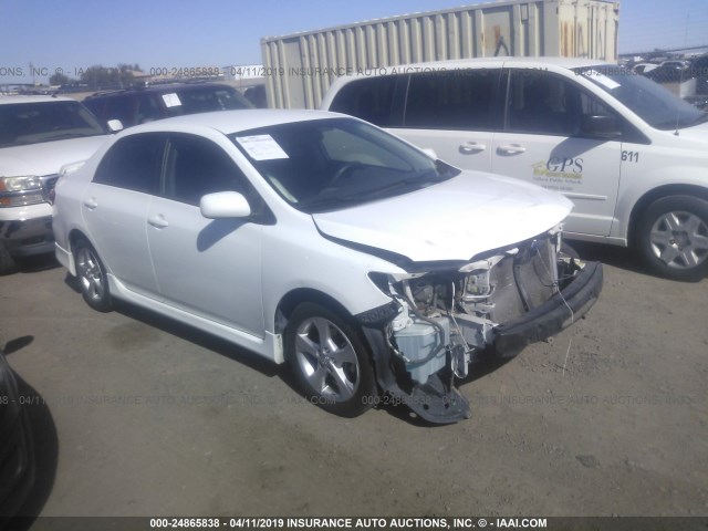 2T1BU4EE0CC839696 - 2012 TOYOTA COROLLA S/LE WHITE photo 1