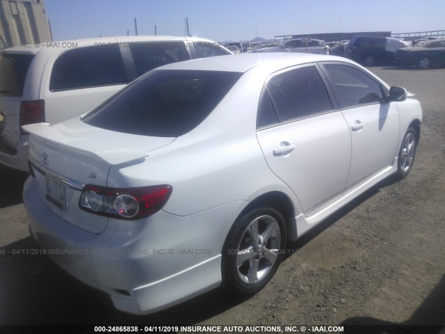 2T1BU4EE0CC839696 - 2012 TOYOTA COROLLA S/LE WHITE photo 4