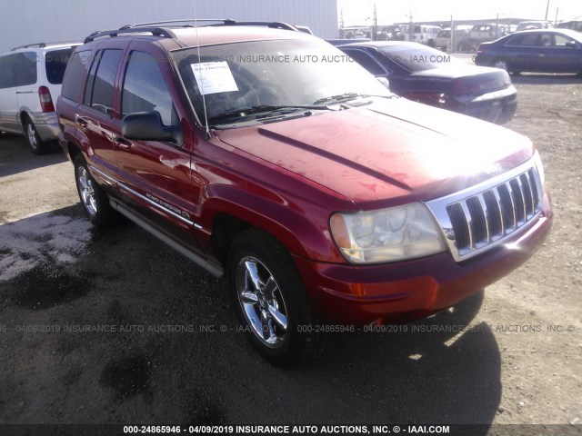 1J8GW68J14C109884 - 2004 JEEP GRAND CHEROKEE OVERLAND RED photo 1