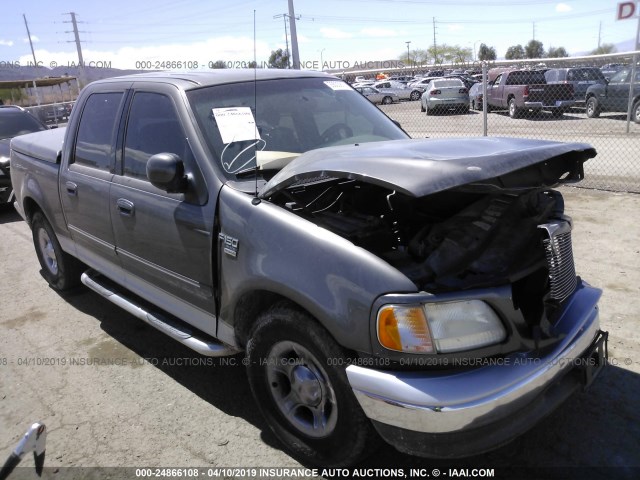 1FTRW07683KD50789 - 2003 FORD F150 SUPERCREW GRAY photo 1