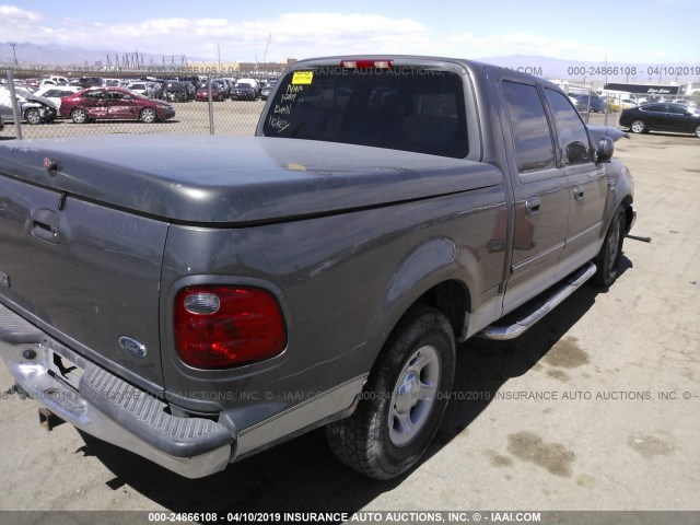 1FTRW07683KD50789 - 2003 FORD F150 SUPERCREW GRAY photo 4