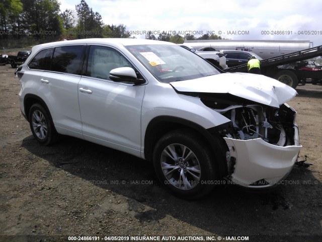 5TDZKRFHXGS185958 - 2016 TOYOTA HIGHLANDER LE/LE PLUS თეთრი ფოტო 1