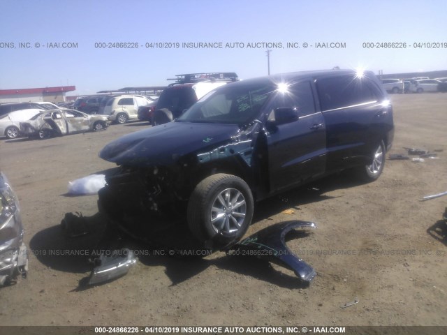 1C4RDHAG2HC860031 - 2017 DODGE DURANGO SXT BLUE photo 2