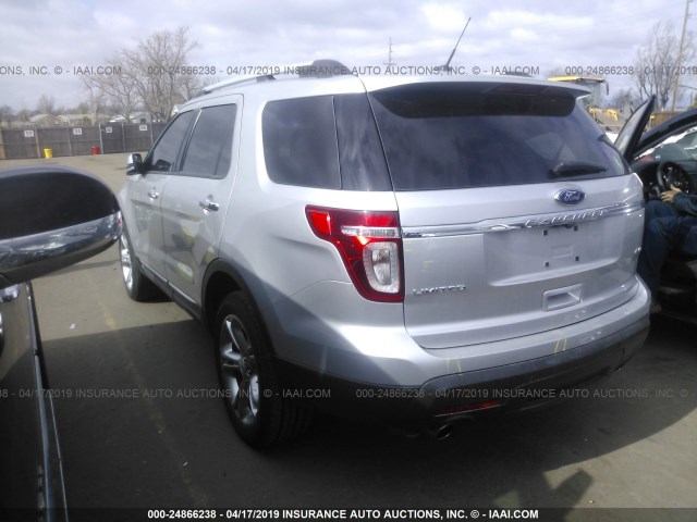 1FMHK8F87CGA94488 - 2012 FORD EXPLORER LIMITED SILVER photo 3