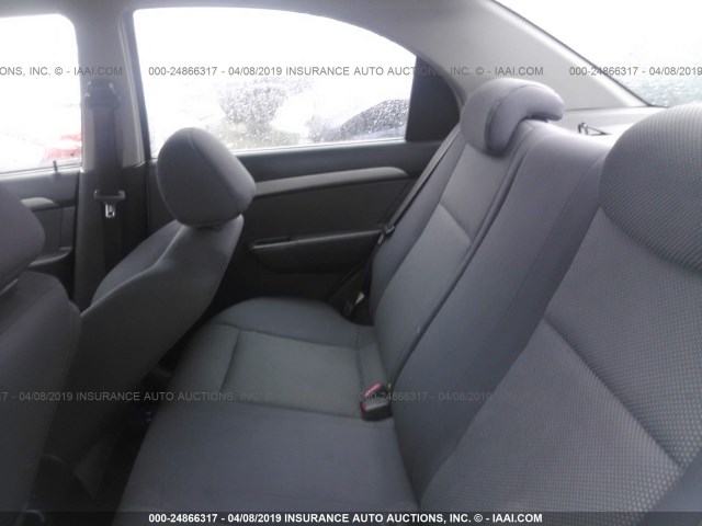 KL1TD56617B052608 - 2007 CHEVROLET AVEO LS SILVER photo 8