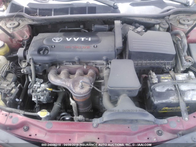4T1BE46K77U124548 - 2007 TOYOTA CAMRY NEW GENERAT CE/LE/XLE/SE RED photo 10