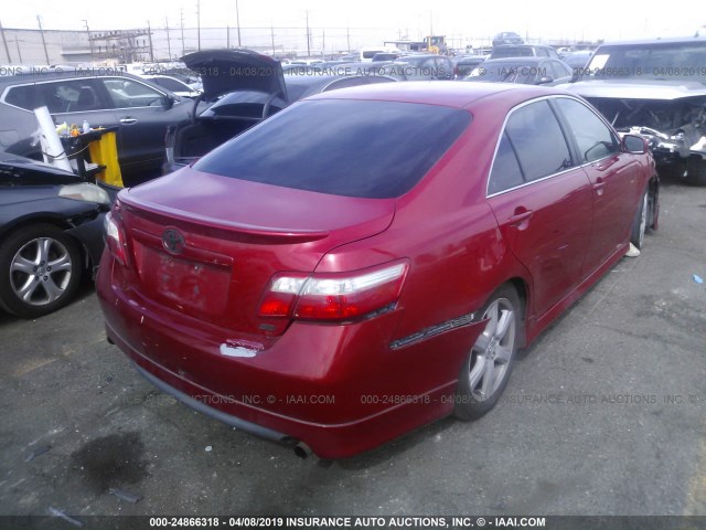 4T1BE46K77U124548 - 2007 TOYOTA CAMRY NEW GENERAT CE/LE/XLE/SE RED photo 4