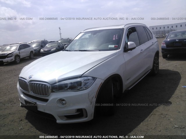 5UXKR0C39H0V73901 - 2017 BMW X5 XDRIVE35I WHITE photo 2