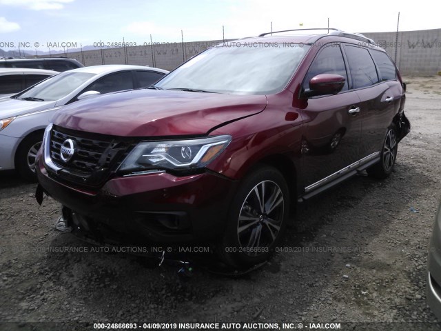 5N1DR2MM0JC625557 - 2018 NISSAN PATHFINDER S/SV/SL/PLATINUM RED photo 2