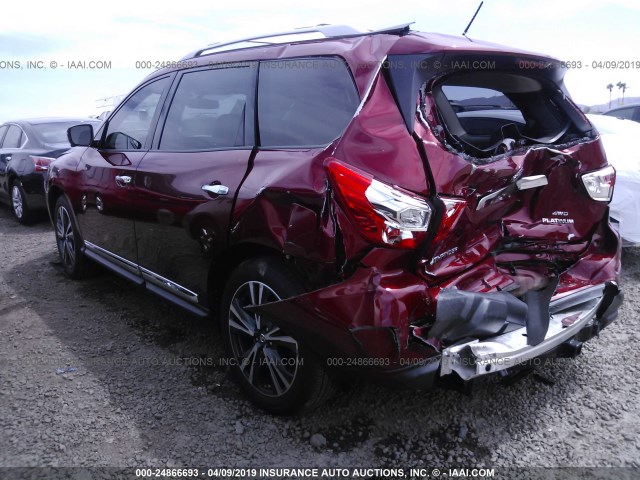 5N1DR2MM0JC625557 - 2018 NISSAN PATHFINDER S/SV/SL/PLATINUM RED photo 3