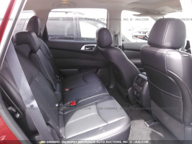 5N1DR2MM0JC625557 - 2018 NISSAN PATHFINDER S/SV/SL/PLATINUM RED photo 8
