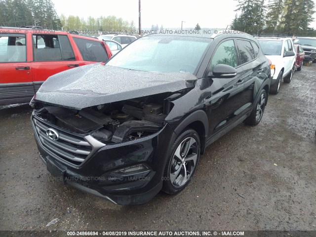 KM8J3CA20GU041935 - 2016 HYUNDAI TUCSON LIMITED/SPORT AND ECO/SE BLACK photo 2