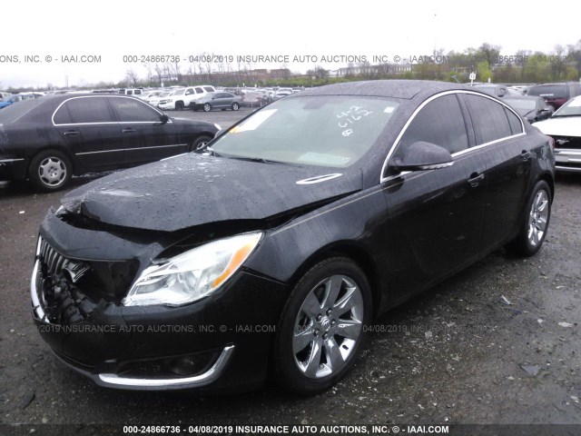 2G4GN5EX1F9216162 - 2015 BUICK REGAL PREMIUM BLACK photo 2