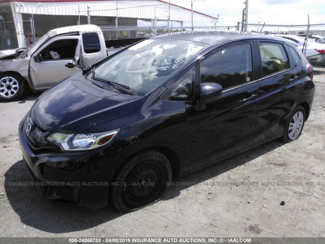 JHMGK5H56GX019447 - 2016 HONDA FIT LX BLACK photo 2