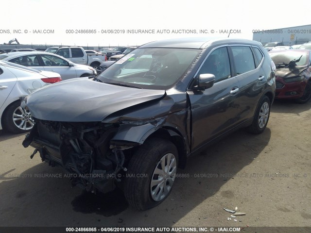 5N1AT2MV6FC924426 - 2015 NISSAN ROGUE S/SL/SV GRAY photo 2