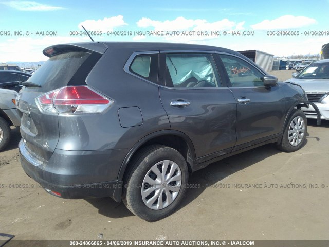 5N1AT2MV6FC924426 - 2015 NISSAN ROGUE S/SL/SV GRAY photo 4