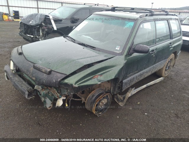 JF1SF63562G722199 - 2002 SUBARU FORESTER L GREEN photo 2