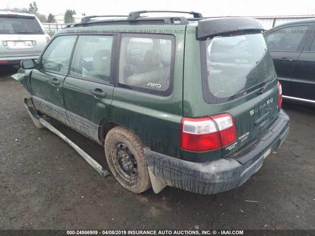 JF1SF63562G722199 - 2002 SUBARU FORESTER L GREEN photo 3