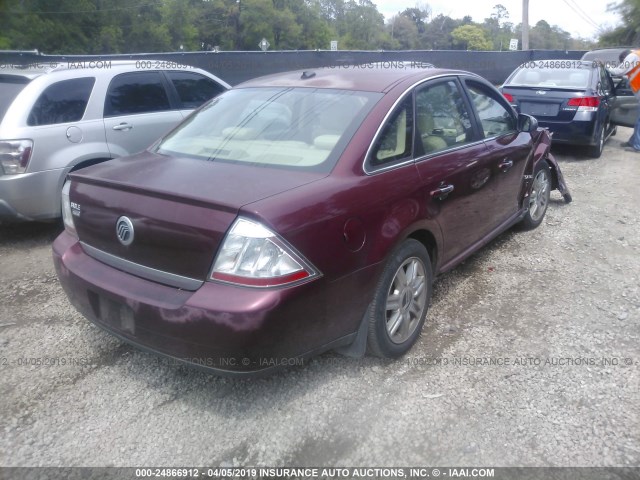 1MEHM42W68G609482 - 2008 MERCURY SABLE PREMIER BURGUNDY photo 4