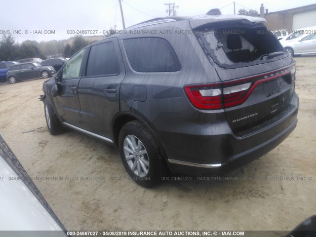 1C4RDHAG8KC626208 - 2019 DODGE DURANGO SXT GRAY photo 3