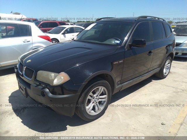 WBXPA93454WA64168 - 2004 BMW X3 3.0I BLACK photo 2