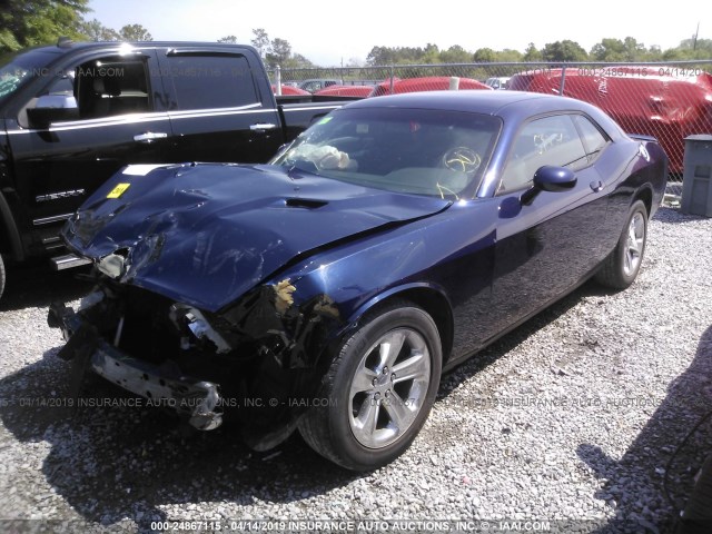 2C3CDYAG3EH311246 - 2014 DODGE CHALLENGER SXT BLUE photo 2