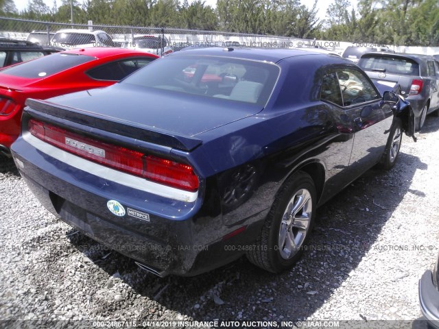 2C3CDYAG3EH311246 - 2014 DODGE CHALLENGER SXT BLUE photo 4