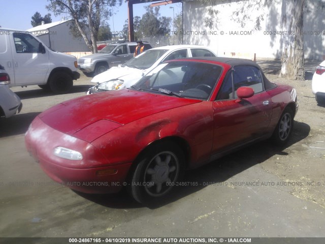 JM1NA3513L0123995 - 1990 MAZDA MX-5 MIATA RED photo 2