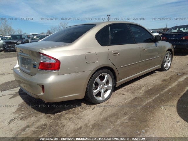 4S3BL616987212677 - 2008 SUBARU LEGACY 2.5I BEIGE photo 4