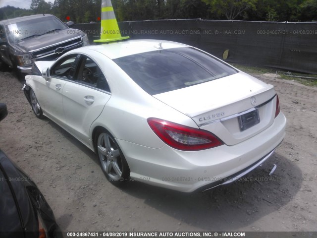 WDDLJ7DB4EA097029 - 2014 MERCEDES-BENZ CLS 550 WHITE photo 3