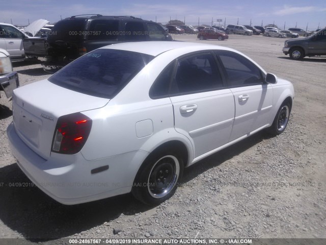 KL5JD56Z36K453267 - 2006 SUZUKI FORENZA WHITE photo 4