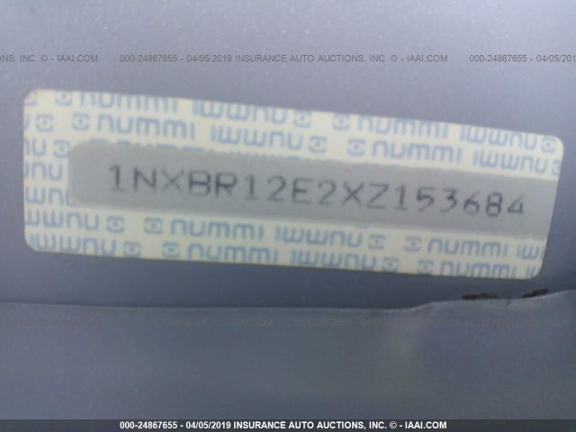 1NXBR12E2XZ153684 - 1999 TOYOTA COROLLA VE/CE/LE 银色 照片 9