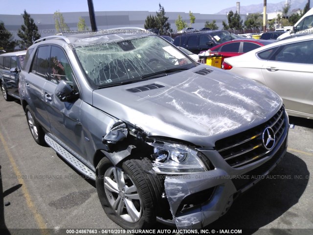 4JGDA5HBXCA001281 - 2012 MERCEDES-BENZ ML 350 4MATIC SILVER photo 1