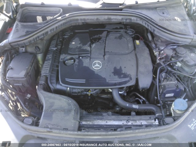 4JGDA5HBXCA001281 - 2012 MERCEDES-BENZ ML 350 4MATIC SILVER photo 10