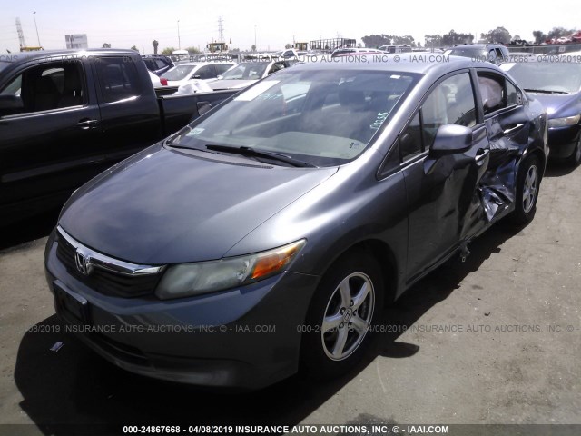 19XFB5F57CE003333 - 2012 HONDA CIVIC NATURAL GAS GRAY photo 2