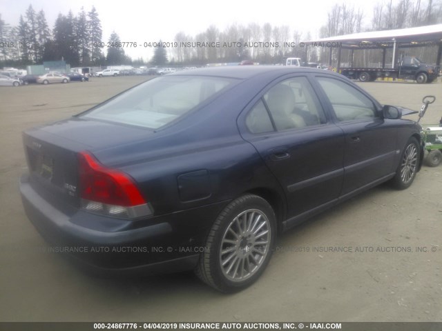 YV1RS58D832242723 - 2003 VOLVO S60 2.4T BLUE photo 4