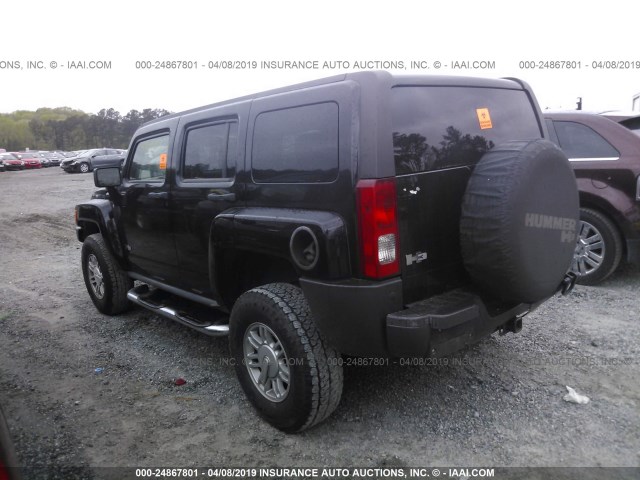 5GTEN13E998102506 - 2009 HUMMER H3 BLACK photo 3